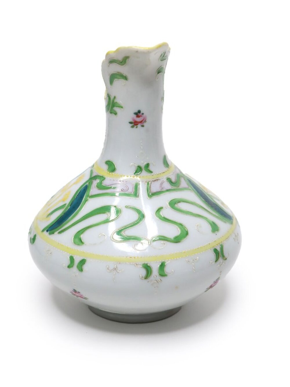 Vintage Hand Painted Nippon Porcelain Pitcher Floral Art Nouveau Style Gold Trim - Picture 8 of 8